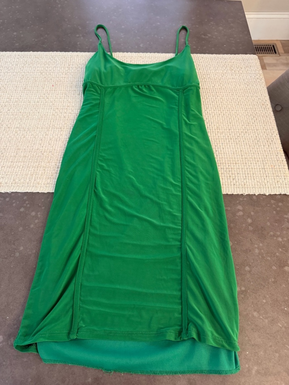 Green Spaghetti-Strap Mini Dress